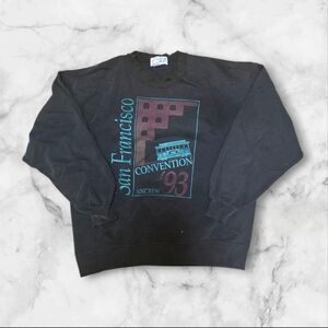 Jerzees Black San Francisco Crewneck Sweater